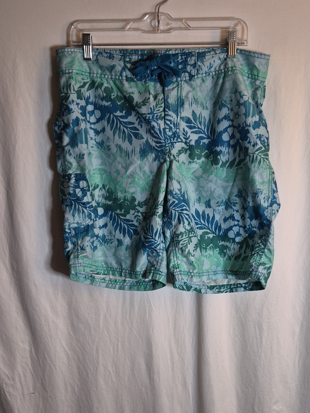Women’s Tropical Print Bikini Bottoms in Blue and Green
